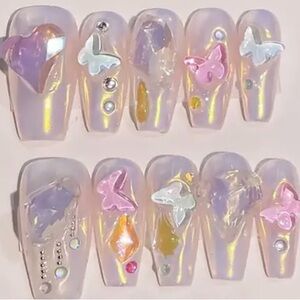 Iridescent Butterfly Nail Art Set